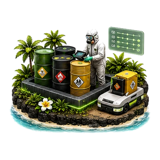 Hazardous Waste Management — tropical isometric service icon