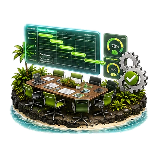 Program & Project Management — tropical isometric service icon