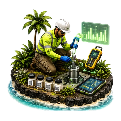 Sampling & Field Services — tropical isometric service icon