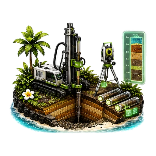 Site Investigation — tropical isometric service icon